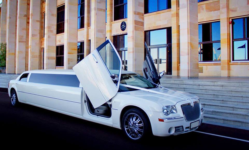 White Chrysler Limousine | Limousines and Classics Perth